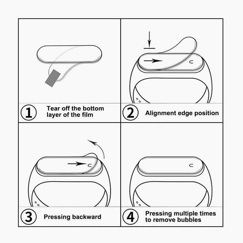 Mi Band 6 Screen Protectors for Xiaomi Miband 5 4 3 3D Curved HD Soft Screen Protector Film For mi band 5 4 3 Not Tempered Glass