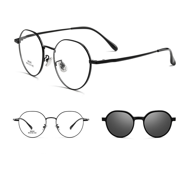 YIMARUILI, gafas con Clip polarizador a la , montura de gafas graduadas ópticas multifuncionales redondas Retro UV para hombres y mujeres: Verde