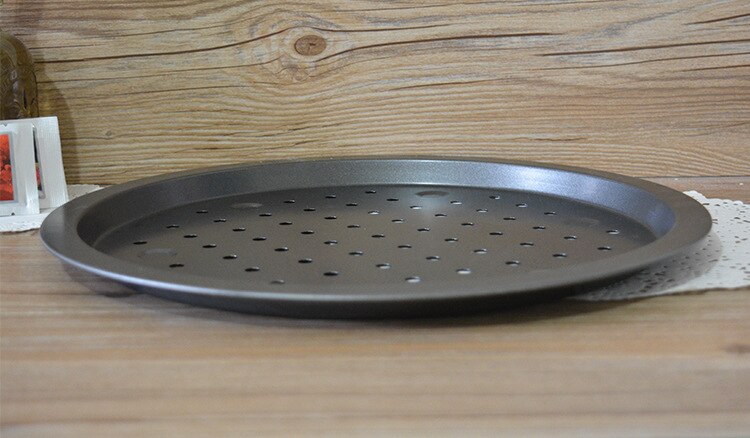 14 inch Carbon Staal Pizza Lade Pizza Pan met Gaten Grote Size Non Stick Ronde Pizza Oven Pan Bakplaat Thuis Keuken bakvormen