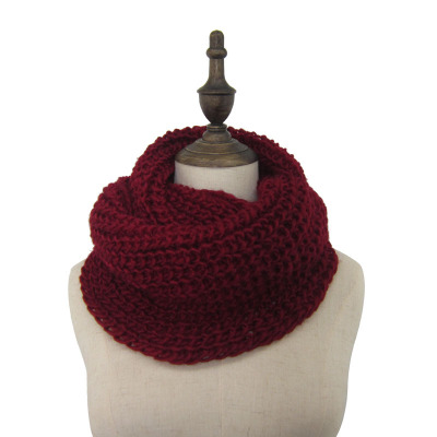 Bufanda negra de cuello redondo para hombre, bufanda tejida para Invierno para mujer, bufandas de invierno para hombre, bufandas infinitas rojas para hombre: dark red