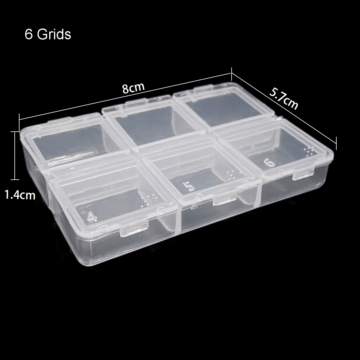 Caja de almacenamiento de plástico de 6-24 compartimentos, organizador, contenedor de joyería con divisores para cuentas, manualidades, suministros de joyería de costura: YELLOW
