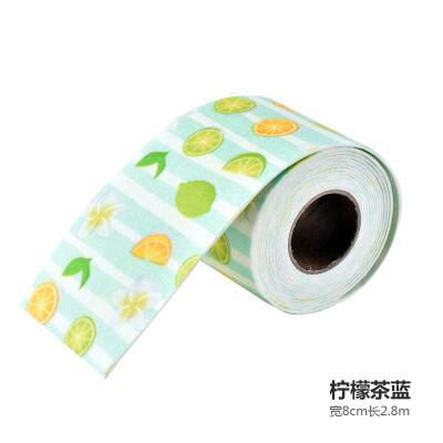 2.8M Self-adhesive Kitchen Sink Waterproof Stickers Washbasin Water Absorbent Anti-moisture Washroom Bathroom Toilet Sticker: Lemon blue