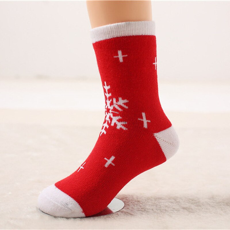 1 coppia Cotone di Inverno di Autunno Del bambino Delle Ragazze Dei Ragazzi Bambini Calzini E Calzettoni Bambini calze di Spugna Fiocco di Neve alce Babbo natale Regalo Di Natale Orso Roba