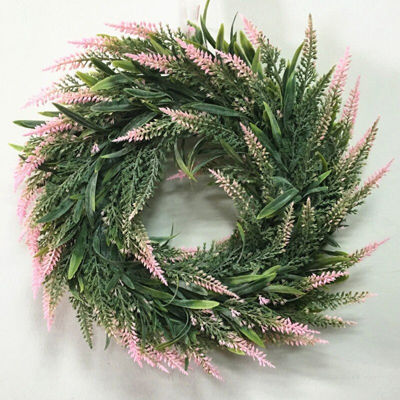 Hjem haven blomster kranse xl kunstig lavendel deco krans dør væghængende