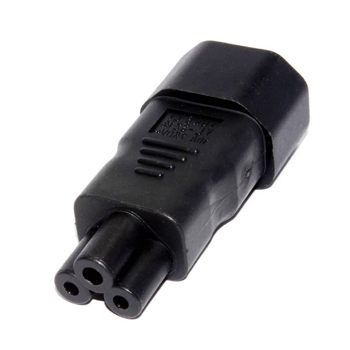CY Cable IEC 320 Adapter 3 Poles Socket C14 to Cloverleaf Plug Micky C5 Straight Extension Power Adapter