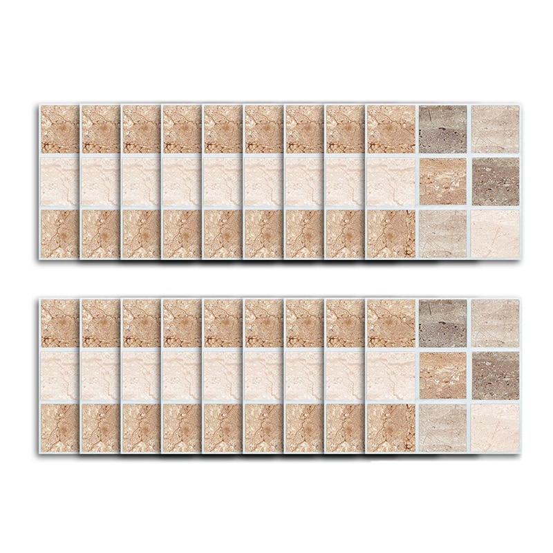 Set van 10 zelfklevende keukenwandtegels, mozaïek, matte