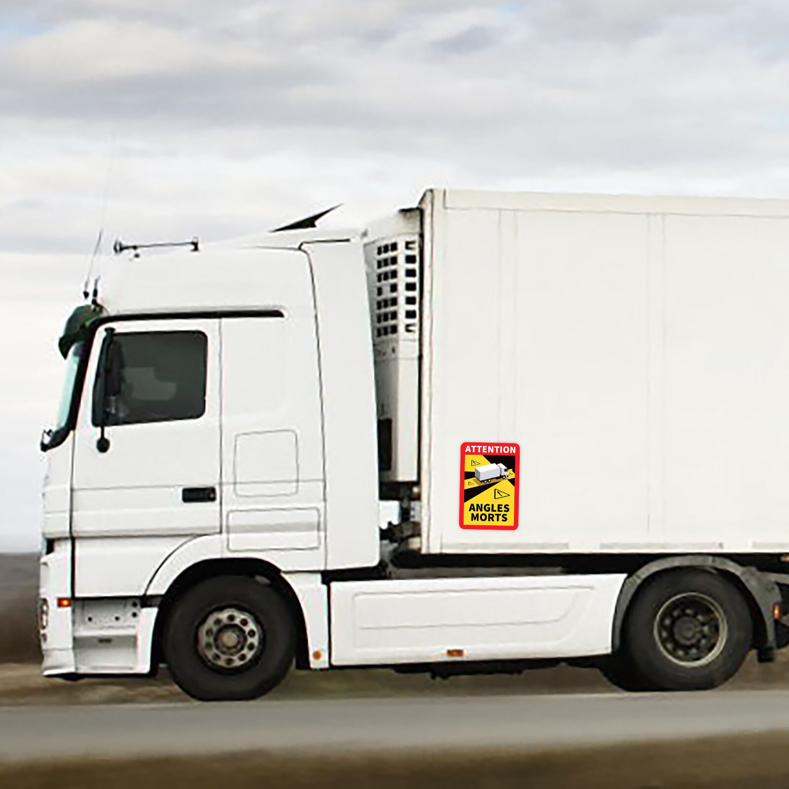 Pegatina impermeable de ángulos muertos para vehículos pesados, adhesivo para transporte diario seguro, l170 X H.250, aviso de Francia, # Y2