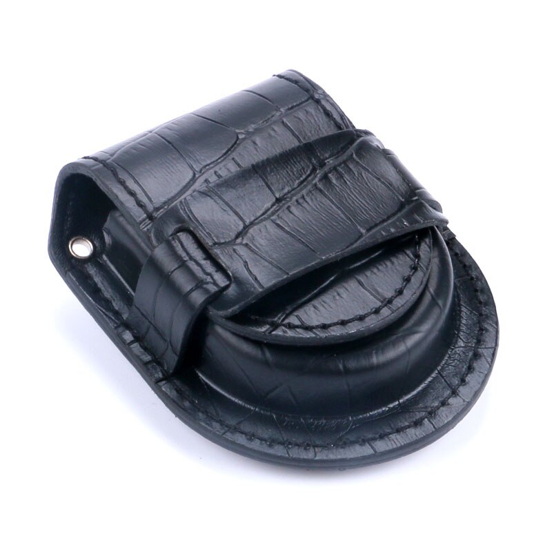 Sort / brunt betræk vintage sort pu læderpose til lommeure kædeposeholder lommeure opbevaringskasse æske  wb13: 1