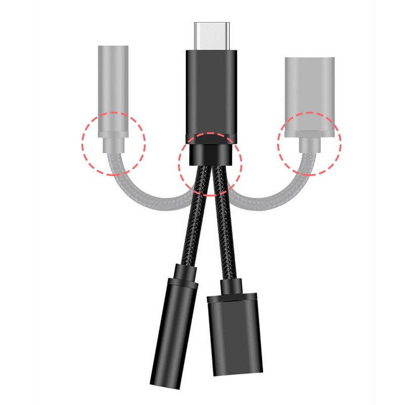 Cables adaptadores de teléfono inteligente para Android, Conector de carga de Audio de 3,5mm, adaptador de auriculares, divisor Aux para Huawei, Samsung y Xiaomi