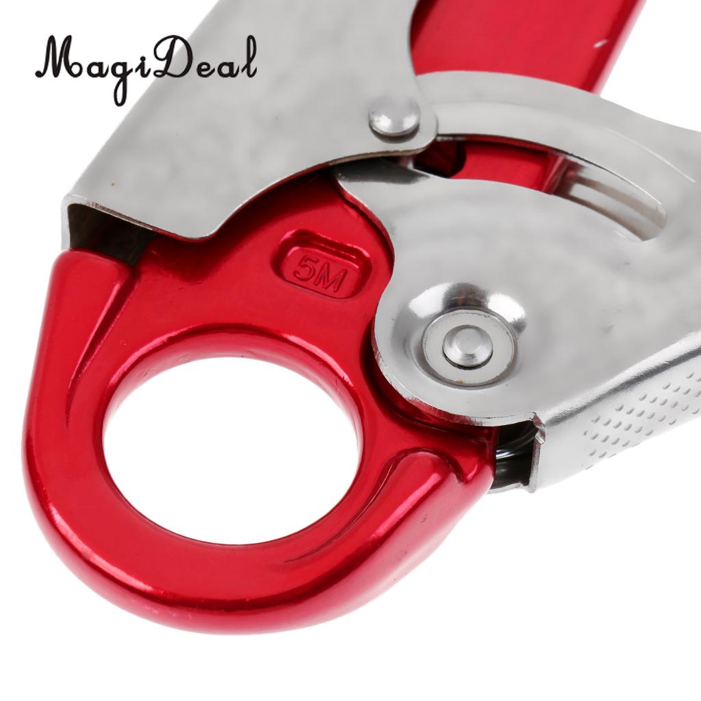 Outdoor 25KN Heavy Duty Rock Climbing Fall Protection Safety Lanyard Snap Clip Hook Blue/Red for Mountaineer Rappelling Camping