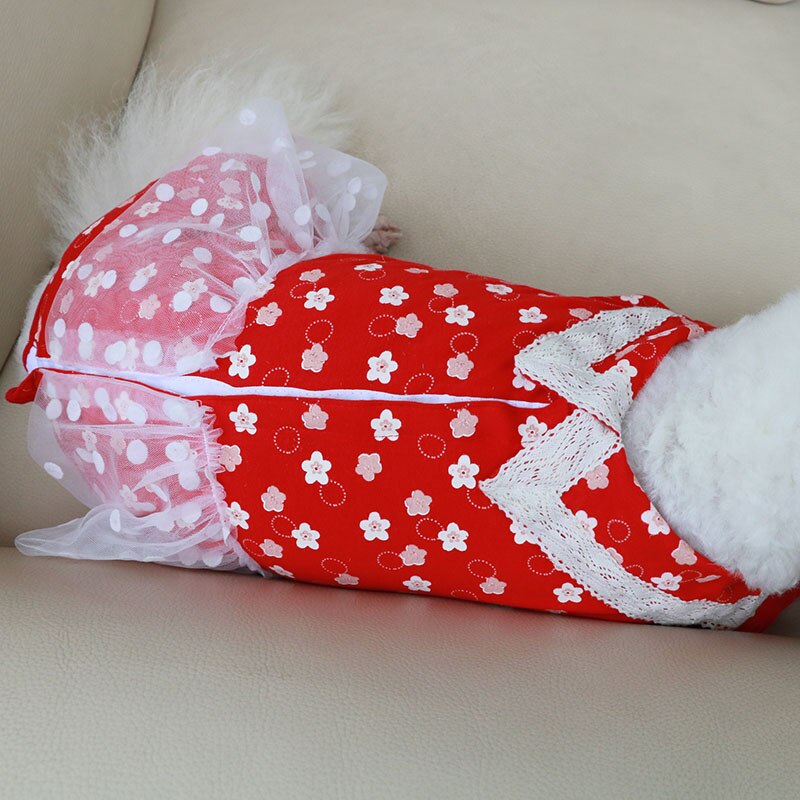 Mono fino para perros y mascotas ropa estampada, peto de encaje, pijamas elásticos de algodón 100% para perros pequeños, Chihuahua, sudadera de Caniche