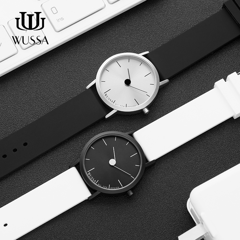 WUSSA note series simple neutral quartz couple watch