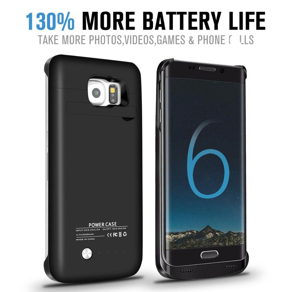 Banco de energía portátil para Samsung galaxy S6 S6edge, paquete de respaldo, funda de cargador de batería externa, soporte estándar, 4200mAh