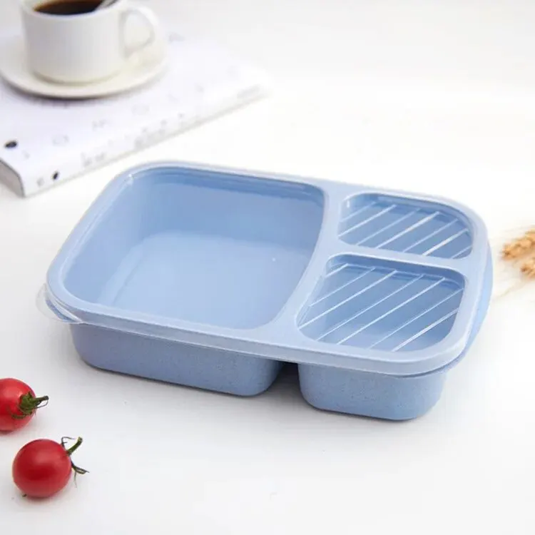 Separate Lunch Box Portable Bento Box Lunchbox Leakproof Food Container Microwave Oven Dinnerware for Kids School Adult Office: Blue