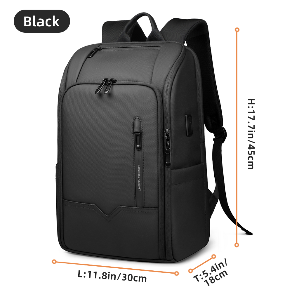 HcanKcan Men's Business Backpack Waterproof 15.6 inch Laptop Bag For Men Travel Spacious Backpack Commuting Work School Daypack: black