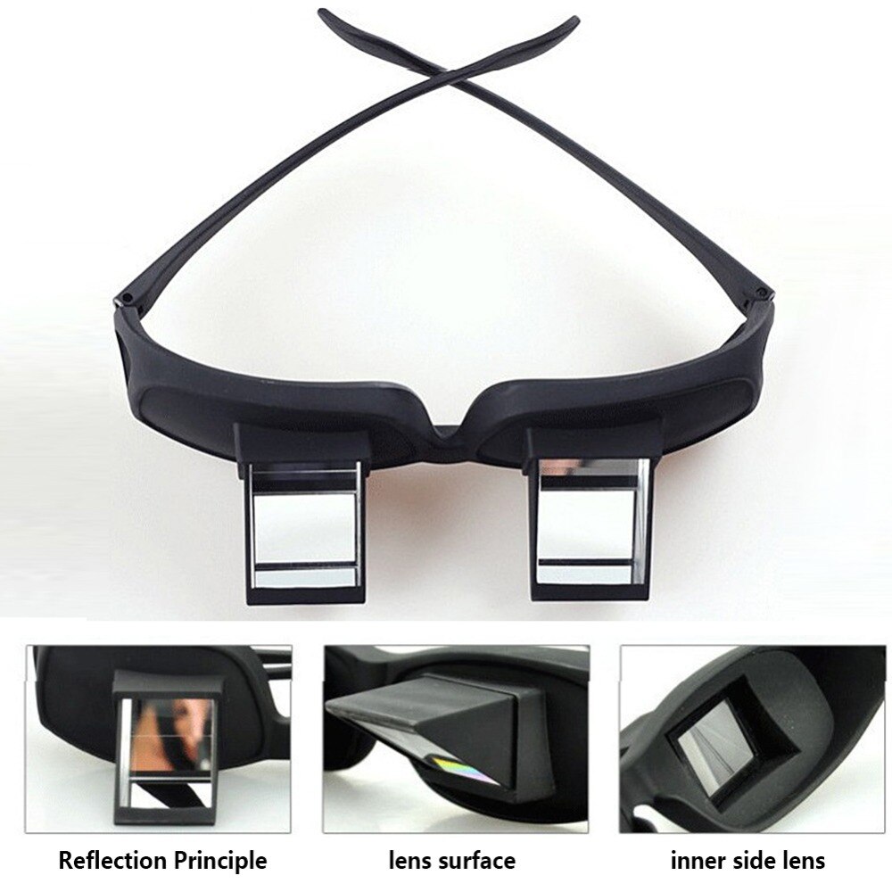 Funny Lazy Periscope Horizontal Reading TV Sit View Glasses On Bed Lie Down Bed Prism Spectacles reading glasses lying down