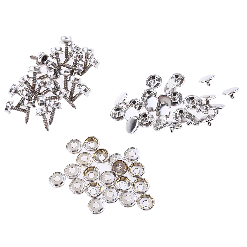 75x Snap Fastener 15mm Screws Button Socket Kit for Boat Marine Canvas Cover