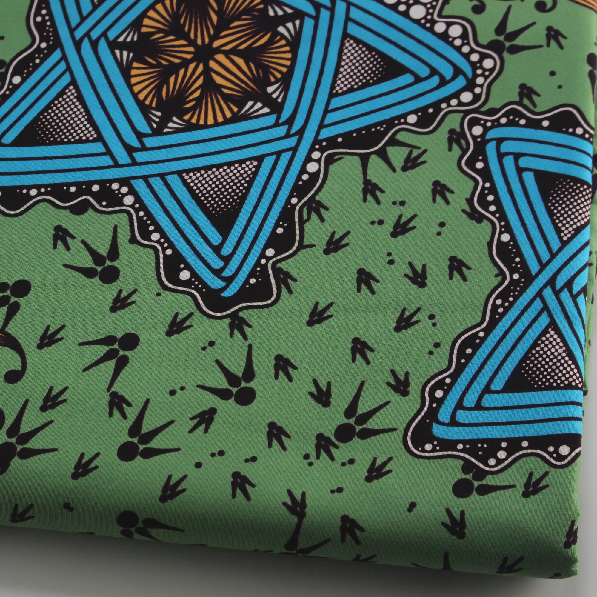 African Cotton Nigeria Ankara Green Print Wax Veritable Guarantee Real Wax