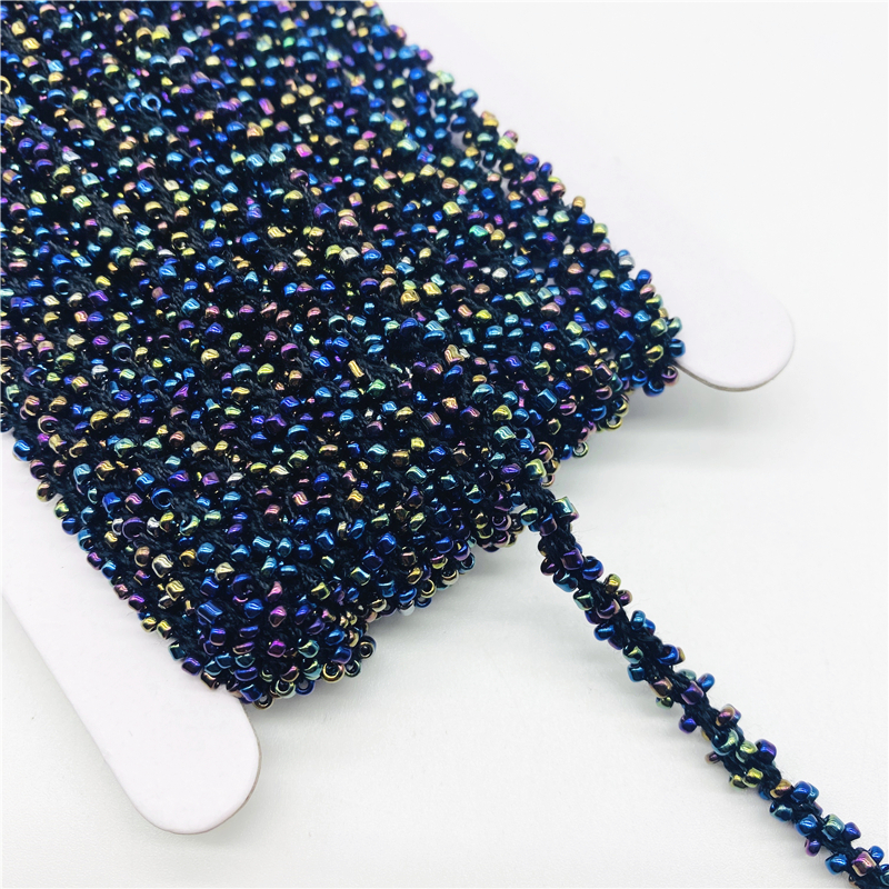 Corde de perles de cristal en dentelle, tissu perlé, ruban de garniture, bricolage, couture, applique de col, robe de mariée, décoration Guipure, 9,5 verges, 6mm: Cuivre