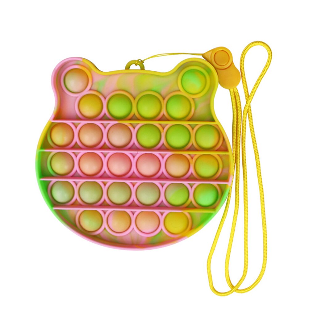 Children Fun Pressure Reduction Toy Autism Special Needs Push Pop Bubble Silicone Stress Reliever Sensory Fidget Toy: J