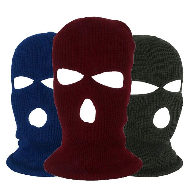 3 Hole Volgelaatsmasker Ski Masker Bivakmuts Knit Hoed Winter Ski Fietsen Masker Hoed Voor Unisex Outdoor Casual Sjaal Warm gezicht Maskers