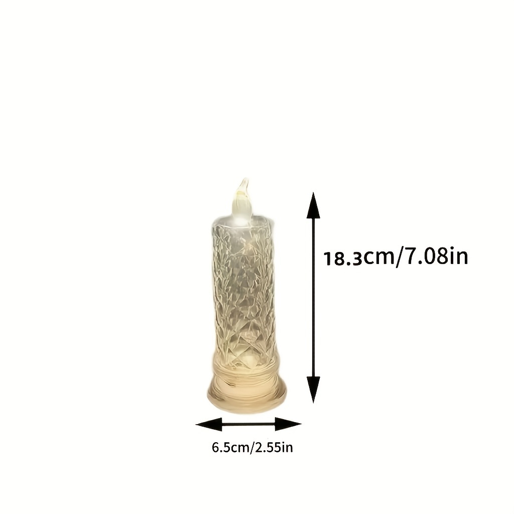 Led Candle Light Rose Pattern Projection Simulation Flameless Candle Lamp For Home Birthday Wedding Party Decoration Christmas: Yellow