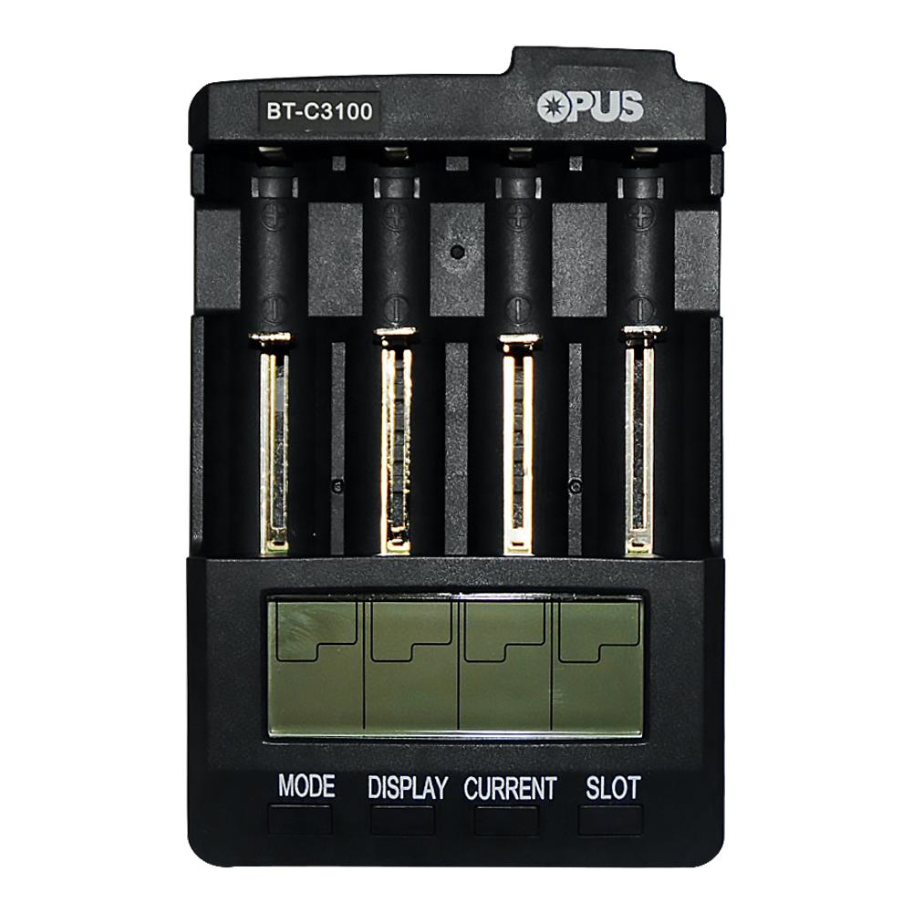 Opus BT-C3100 V2.2 Universal Smart Acculader Digitale Intelligente Lcd-scherm 4 Slots Aa/Aaa Oplaadbare Batterij Oplader