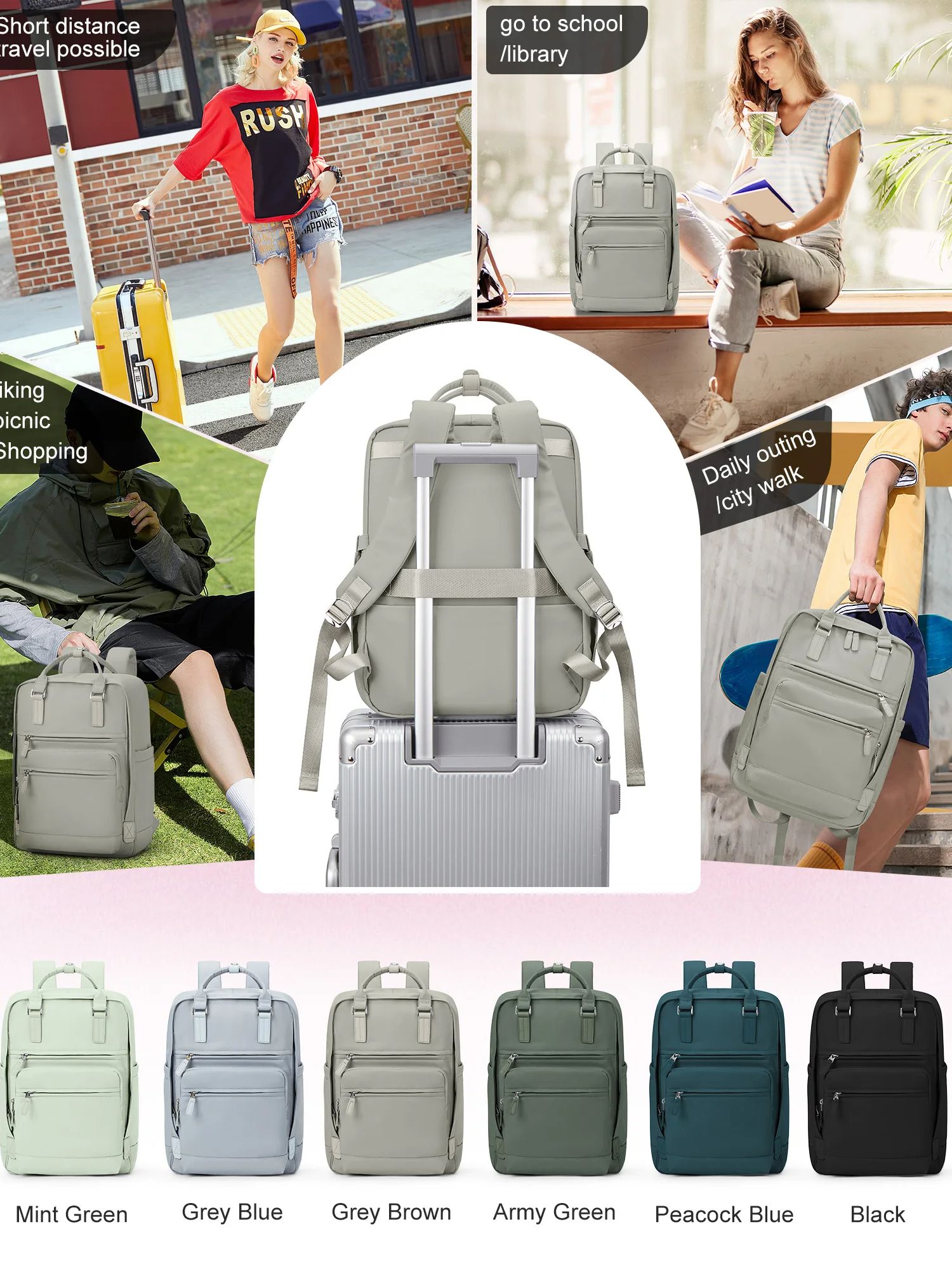 Mädchen Schult asche Laptop Rucksäcke Frauen Pendler Nylon informellen Rucksack, lässige Jugend schule Bücher tasche 2024 Hochschule Rucksack