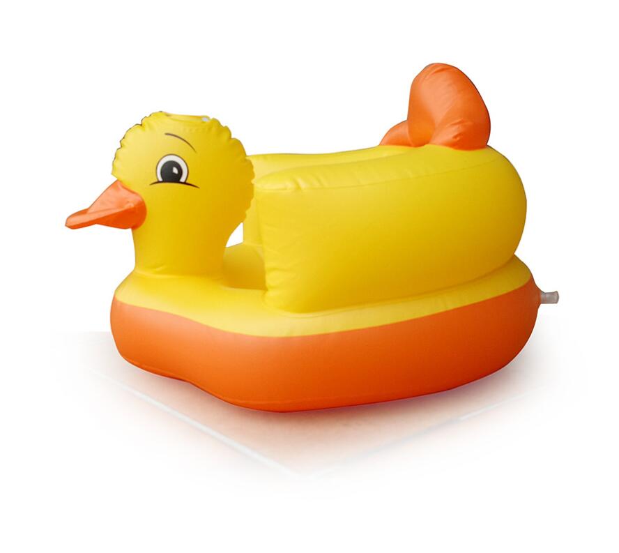 Baby gutt jente oppblåsbar stol støtte sete lære å sitte stol spedbarn spisestue komfort bærbar reise strand badesete: H