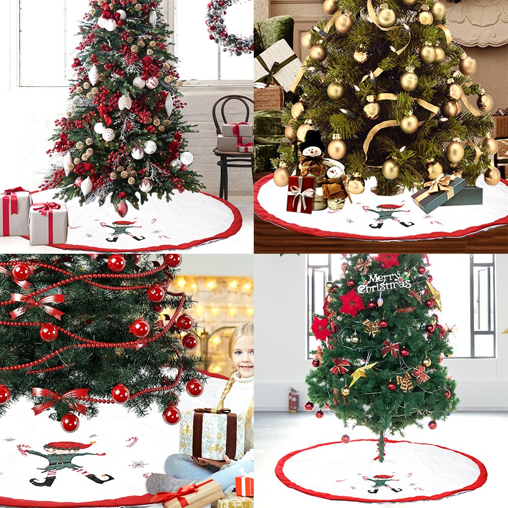 Christmas Tree Skirt Circular Tree Base Tree Apron Festival Party Decor Merry Christmas for Home Skirts Year Decoration