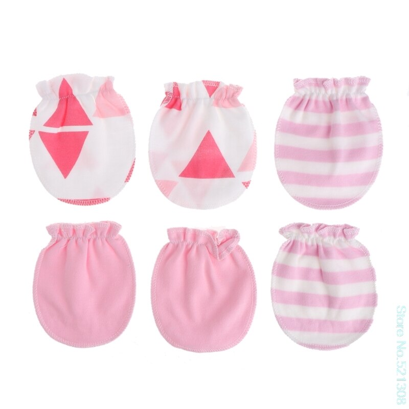 Care Baby 3Pairs Baby Anti Scratching Gloves born Protection Face Cotton Scratch Mittens Lovely soft: PK
