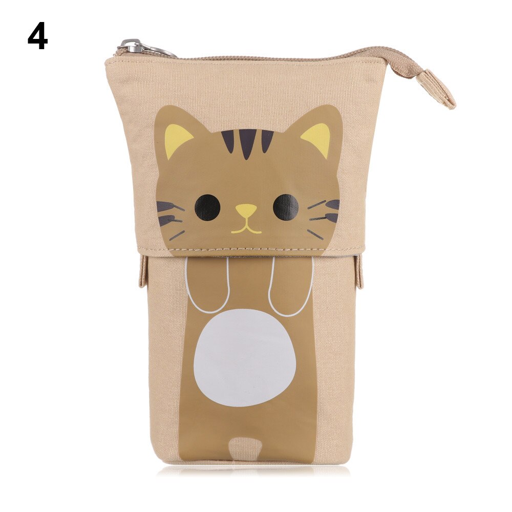 Cute Boba Milk Tea Telescopic Pen Bag Pen Pencil Holder Stationery Case Stand Up Pencil Case Pen Box Stationery Pouch Bag: B-4