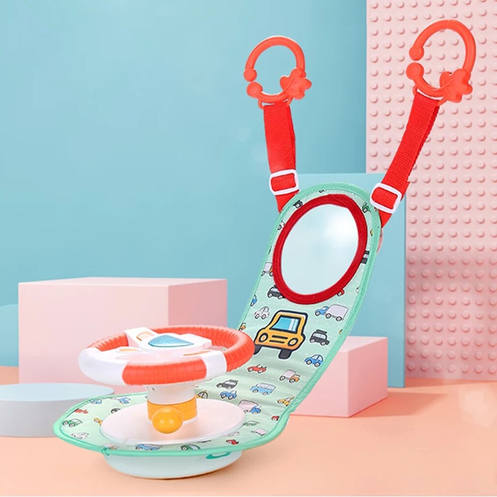 Baby Car Back Seat Steering Wheel Infant Driving Wheel Eletric Simulation Toy With Light Sound For Infant Boys Girls Toddlers