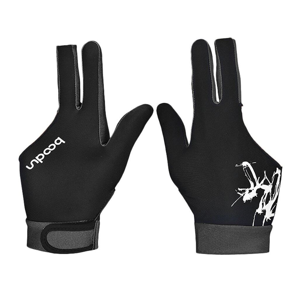 Billardhandsker spandex trendy handsker snooker tre-finger billard handske pool venstre og højre hånd åben #e: Grå / M