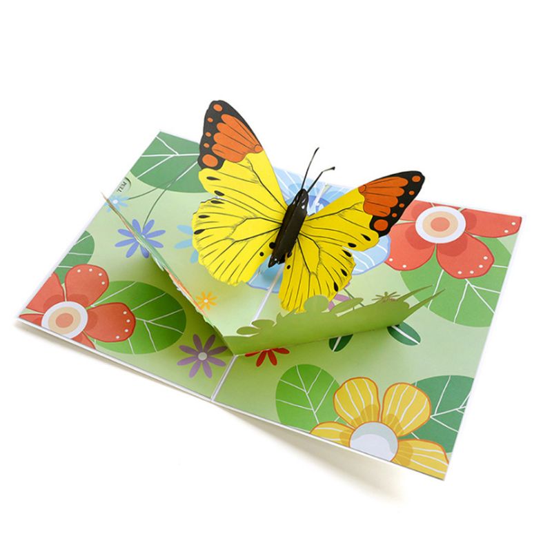 Carte d'invitation de mariage Pop Up en 3D | Motif papillon, pour anniversaire, noël, fête des mères
