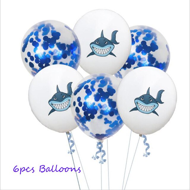 Ocean Shark Disposable Tablecloth 120*180cm Cute Shark Baby Shower Boy Party Decor Shark Cupcake Toppers Supplies: No.12