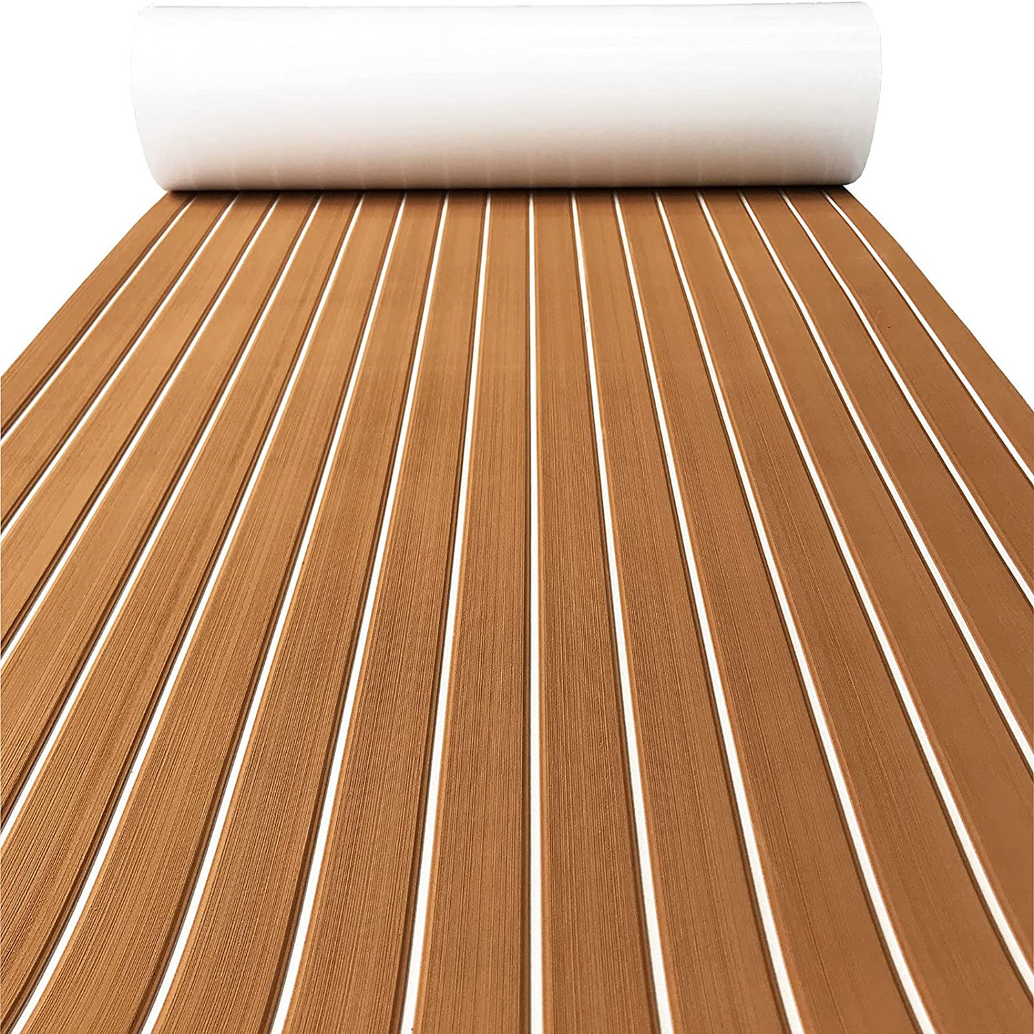 600x/x 6mm Eva Schaum Faux Teak Boot Decking Sheet selbst klebende Marine Bodenbelag Boot Deck Matte Yacht Zubehör grau braun: XL / WEISS