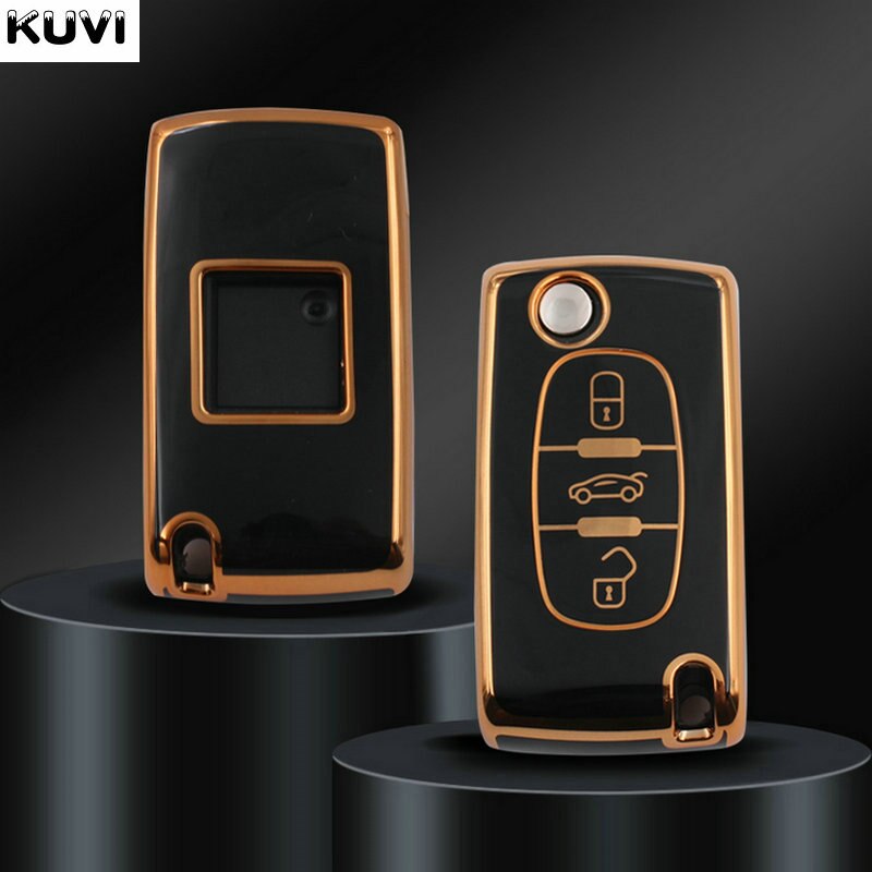 TPU Car Key Fob Case Cover Protector For Peugeot 107 206 207 307 308 406 For Citroen Xsara Picasso C2 C3 C4 C5 C6 C8 Bag