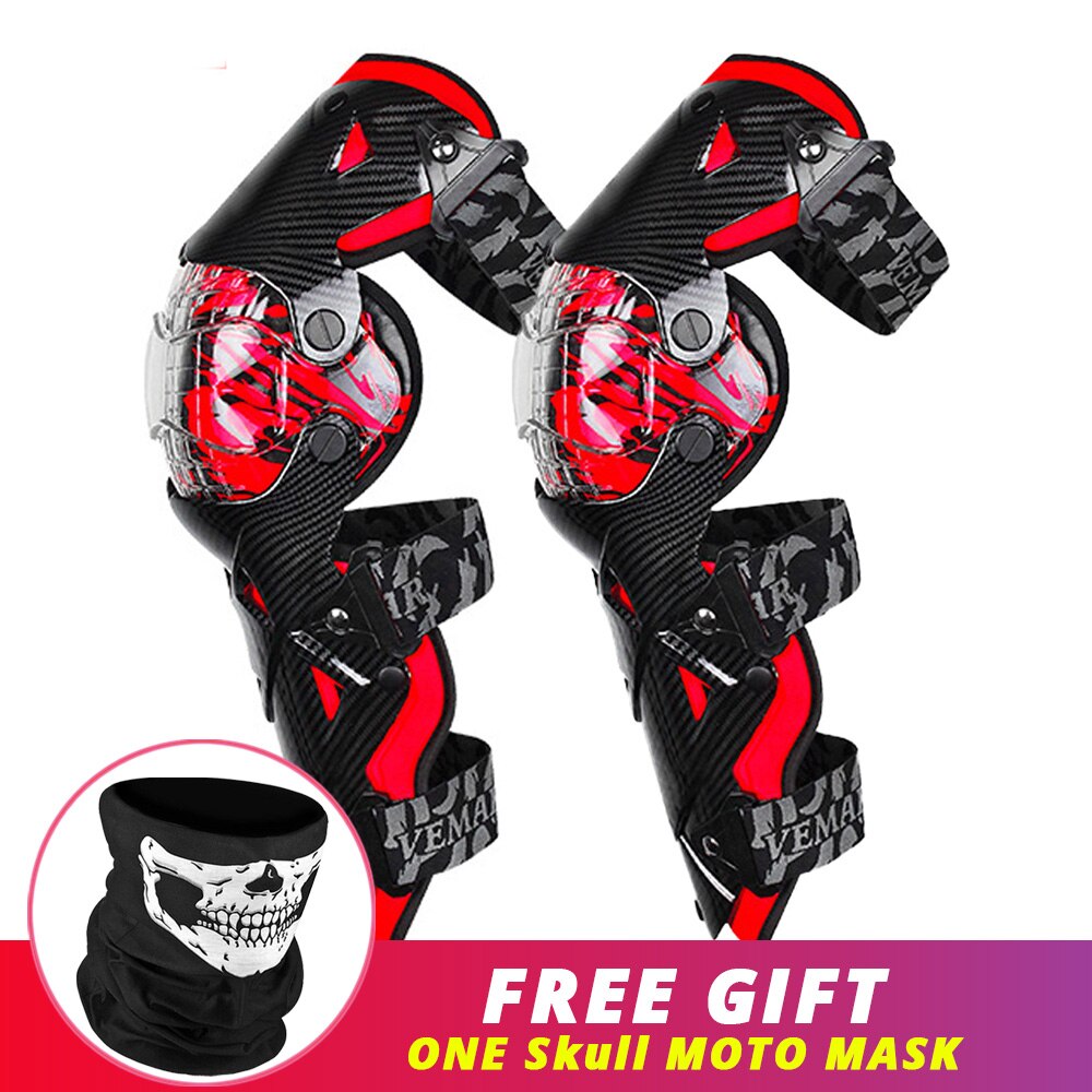 Genouillères roses pour Moto, protection des genoux pour femmes et hommes, équipement de protection: E-18 Red