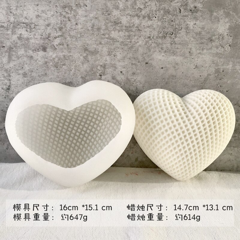 Heart Shape Silicone Mold Candle Mold DIY Crystal Epoxy Candle Aromatherapy Heart Mousse Cake Chocolate Mould Tool: 04