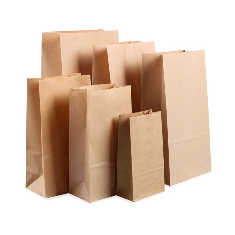 Bolsas marrones de panadería/bolsas de papel Kraft para galletas, sándwiches, pan, aperitivos para llevar alimentos secos y, suministros para fiestas y bodas, 10 Uds.