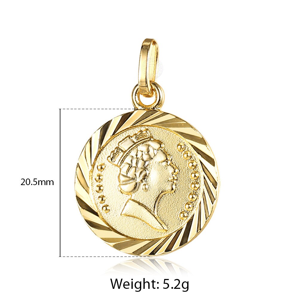 Gold Color Pendant Necklace for Women Men Jesus Cross Queen Elizabeth Portrait Charm Jewelry Accessories GPM01: GP428