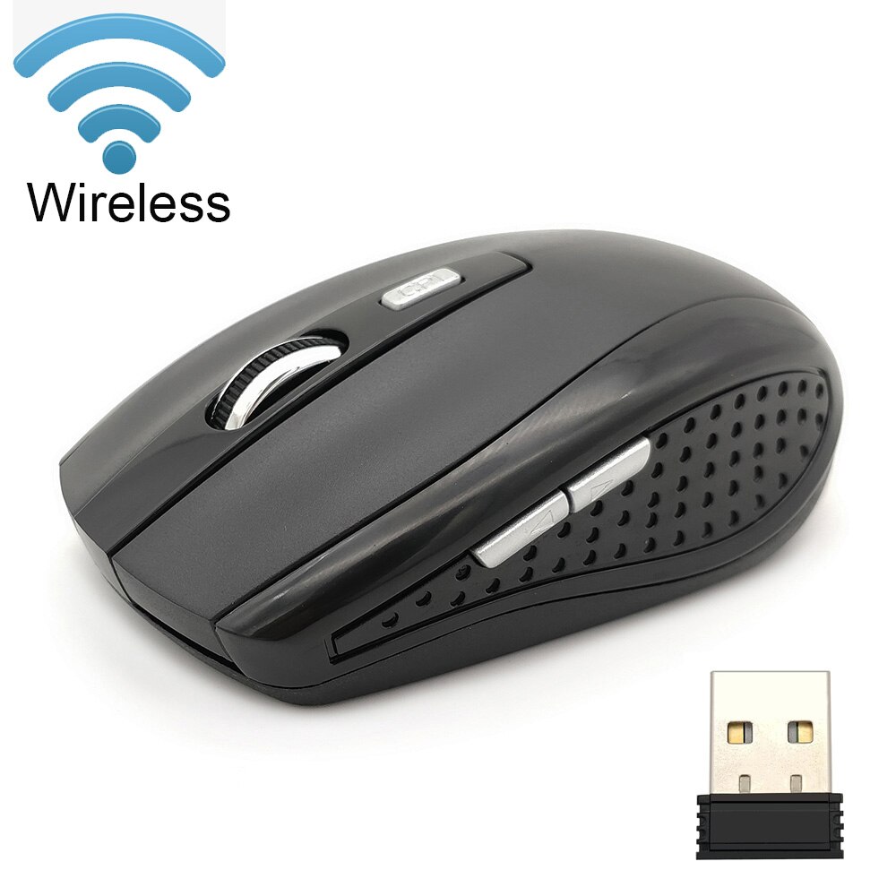 Professionelle 2,4 GHz Wireless-Spiel Maus Optische Mäuse Mause mit USB Empfänger Für Computer PC Laptop: Black