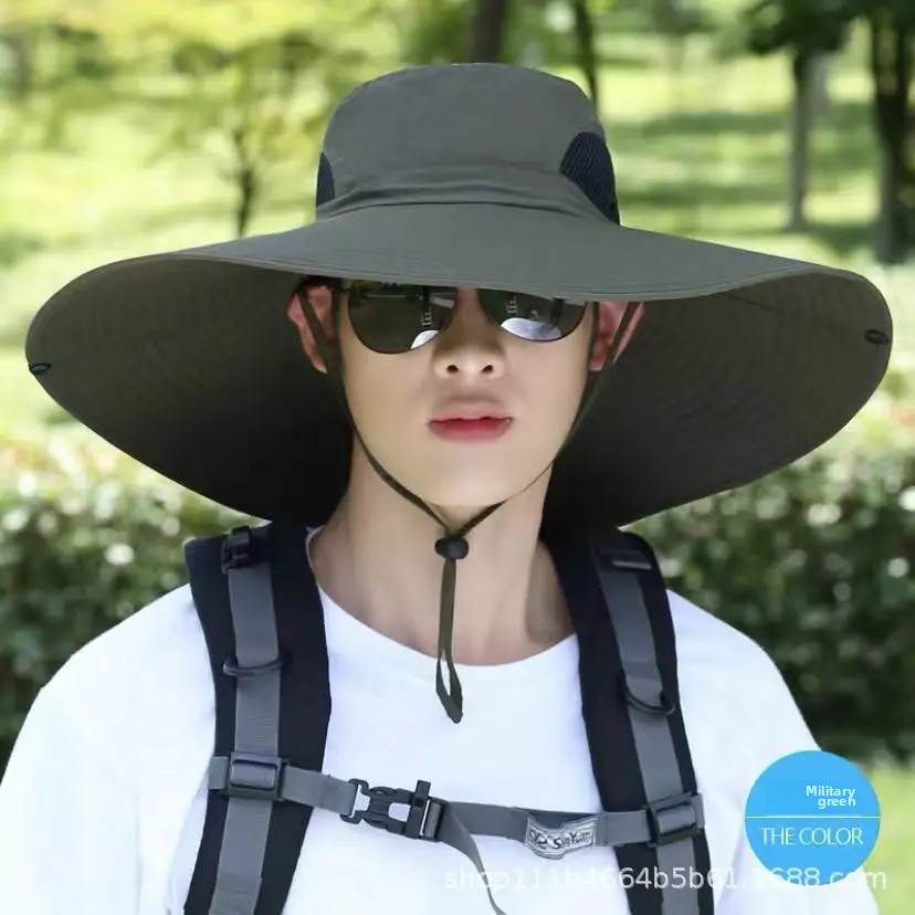 Gorra de pesca para viajes al aire libre, sombrero de sol de ala grande para hombre, sombrero de escalada de montaña, sombrero de pescador, sombrero de protección solar impermeable para hombres An