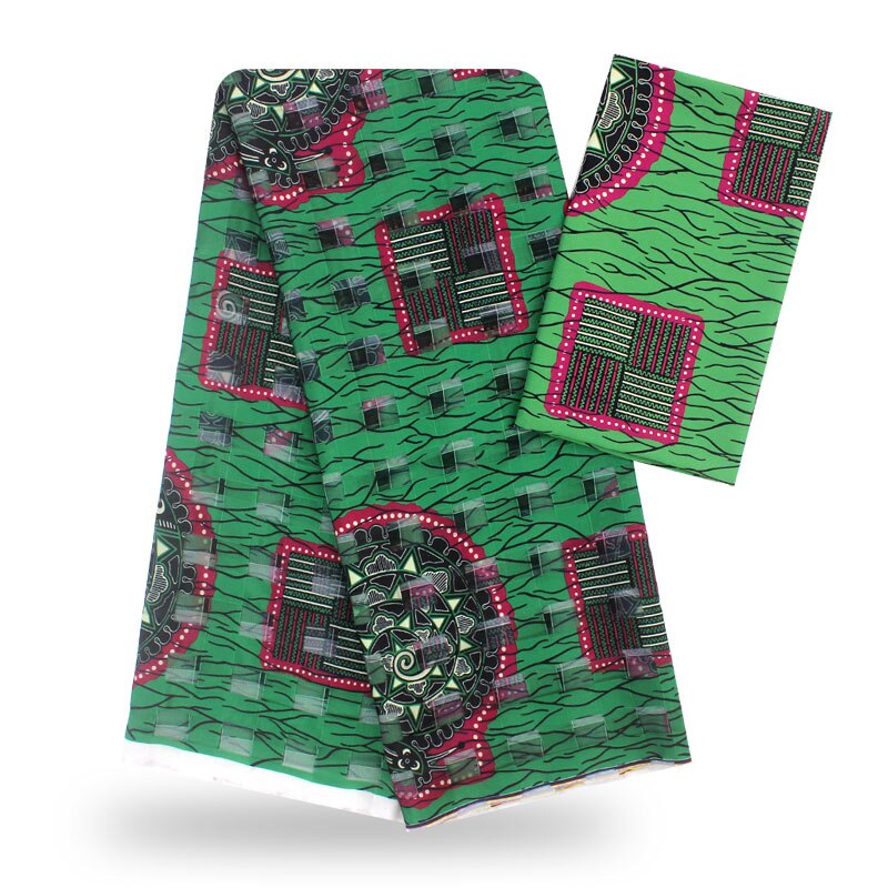 digital Organza silk fabric 3 yards+3 yards Chiffon african print ankara fabric satin silk fabric silk fabric: YJ851118S1