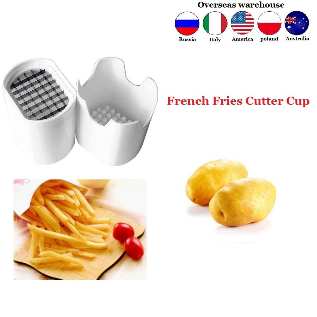French Fries Making Tool Potato Chips Cutting Box Press Cutter Cup Plastic Slicer Chopper Chips Potato Cutting Kitchen Gadgets