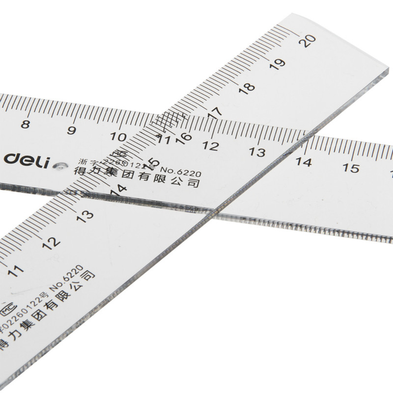 1pc lige lineal i plast gennemsigtig lineal 20cm 30cm 40cm 50cm økologisk lineal brevpapir deli 6230