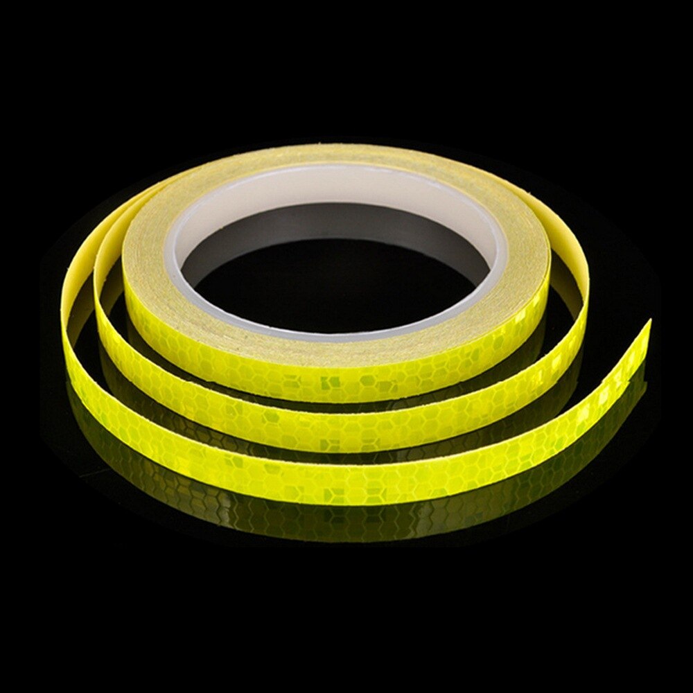 Cykel reflekterende klistermærker tape mtb cykelhjul fluorescerende klistermærke tape reflektor klistermærke cykling dekoration cykel tilbehør: Gul