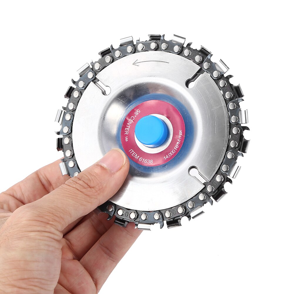 Carbide Grinder Chain Wood Carving Disc 4 inch 22 Tooth Woodworking Tools with Chain Grinder Chain Wood Carving Disc