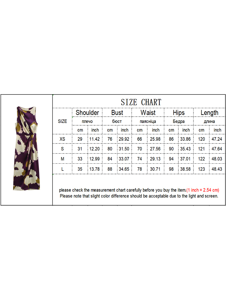 TRAF Vrouwen Zomer Lange Jurken 2023 Fit Party Vintage Vrouwelijke Mouwloze Bloemenprint Ronde Hals Midi Jurk Vrouw ﻿